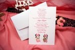 Invitatii botez imagine cu Minnie 13.5 x 20 cm