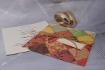 Invitatii de nunta din carton mat model traditional snur si cartonas 16 x 16 cm