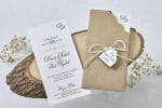 Invitatii nunta elegante margini aurii 10.5 x 21.5 cm