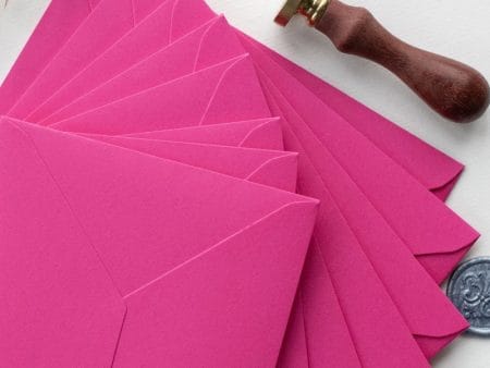 Plicuri fucsia invitatii nunta botez C6 114 x 162 mm set 20 buc