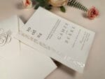 Invitatii nunta cu argintiu si plic elegant dreptunghiular