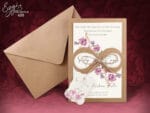 Invitatii nunta text elegant si flori roz
