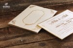 Invitatii nunta lux din carton gros nuanta auriu si ivorie