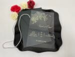 Invitatii nunta plexiglas cu plic inclus nuanta negru