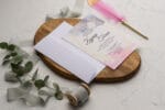Invitatii nunta eleganta cu roz