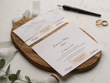 Invitatii nunta clasica printata pe carton deosebit