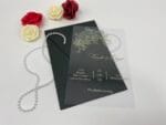 Invitatii nunta plexiglas cu plic inclus nuanta negru