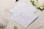 Invitatii nunta eleganta carton alb embosat