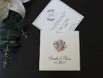 Invitatii nunta cu lalele si trandafirii nuanta roz si mov