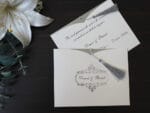 Invitatii nunta cu canaf nuanta argintiu si ivorie