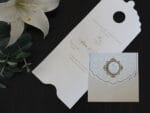 Invitatii nunta clasica cu auriu si crem carton gros