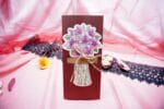 Invitatii nunta bordo model floral