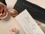 Invitatii nunta cu plic negru si invitatie crem dreptunghiulara