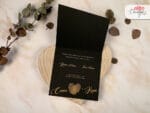 Invitatii nunta neagra cu auriu eleganta 1 Invitatii nunta neagra cu auriu eleganta