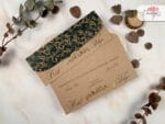 Invitatii nunta model cu flori aurii