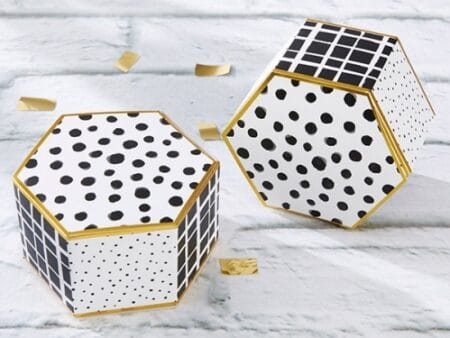 Cutie Eleganta Hexagonala pentru bomboane pentru marturie nunta