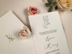 Invitatii nunta eleganta din carton gros crem