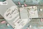 Invitatii nunta eleganta nuanta olive prinatat pe carton gros