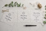 Invitatii nunta auriu cu crem personalizare inclusa