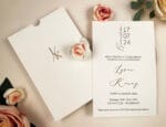 Invitatii nunta eleganta din carton gros crem