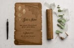 Invitatie nunta papirus nuanta maro cu plic inclus 1 Invitatie nunta papirus nuanta maro cu plic inclus
