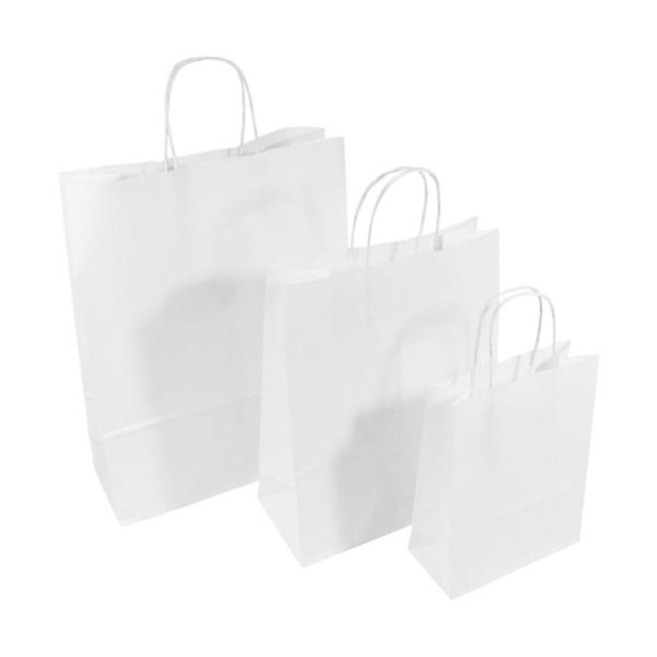 22f45f89 Punga hartie alba cu maner sfoara - 16x9x21 cm - 100 buc.