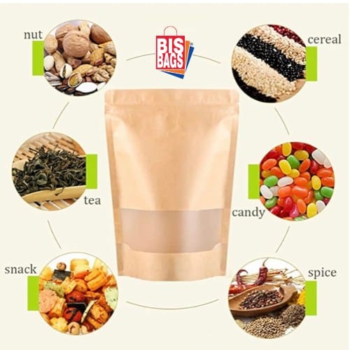 Pungi stand-up cu fereastra si fermoar NATUR - 11x18.50cm - 100 buc. Caracteristici:Pungile noastre Stand Up cu fermoar sunt o modalitate excelentă de a stoca produsele dvs. și de a le afișa clienților.Pungile stand-up sunt excelente pentru ambalarea și depozitarea unei game largi de produse