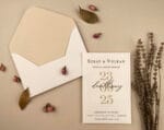 Invitatii nunta crem 18×12 cm