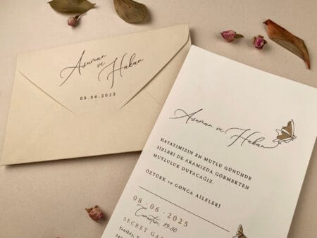 Invitații nunta maro elegante cu detaliu auriu - 12253-ella