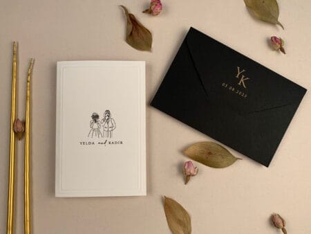 Invitatii nunta negru 15x9 cm