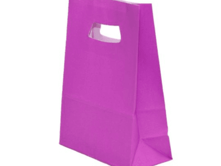 Sacosa hartie cu maner nuanta mov 14x7x21cm