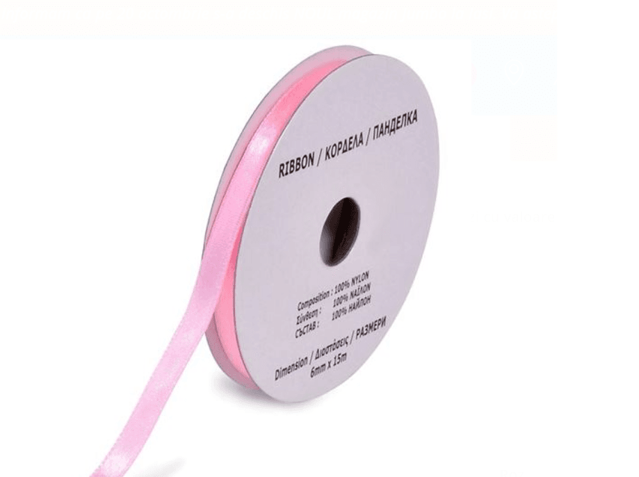 Panglica roz din satin pentru cadouri Panglica roz din satin pentru cadouri