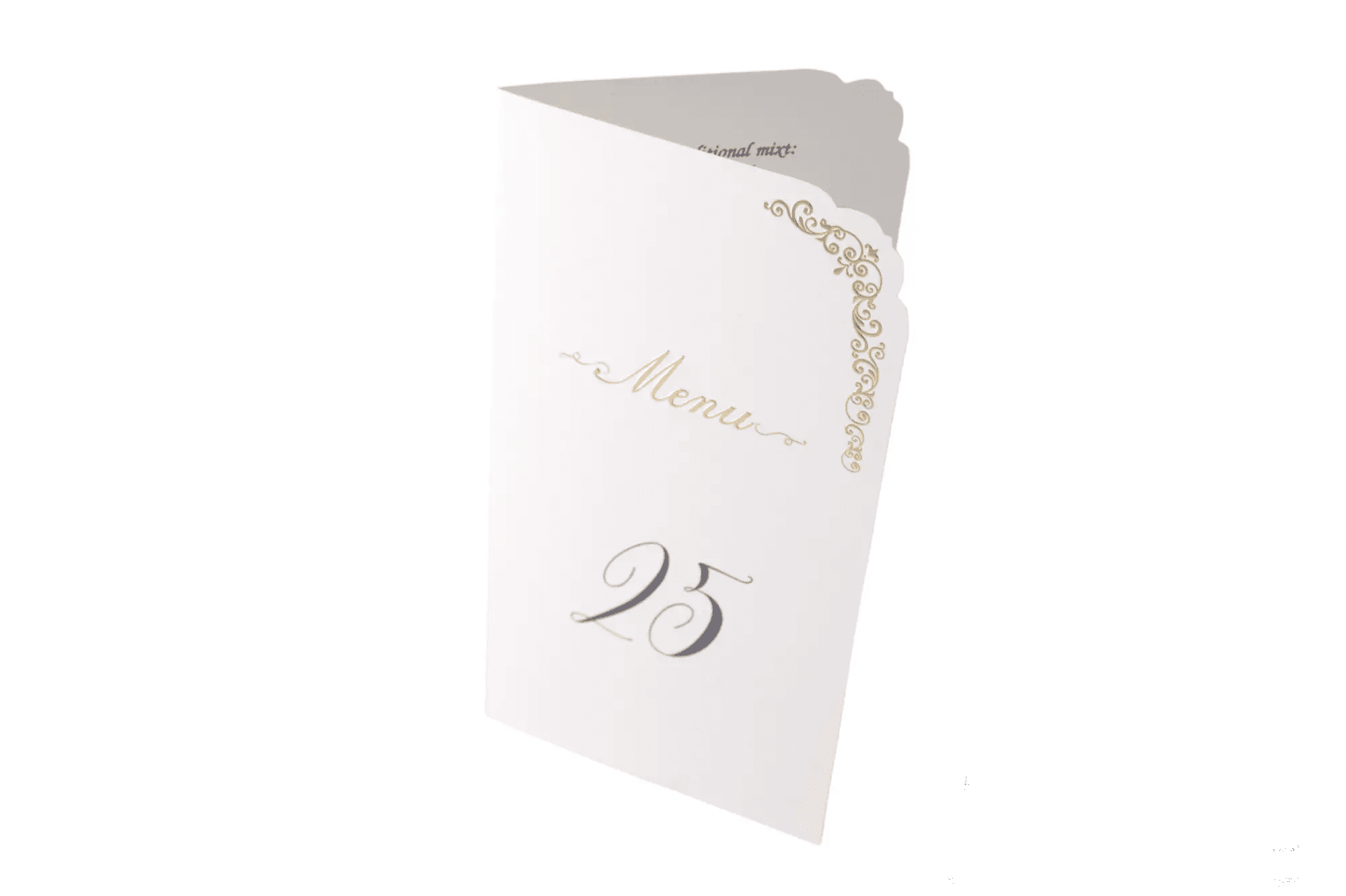 Meniu nunta elegant 10 x 20cm auriu Meniu nunta elegant 10 x 20cm auriu