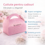 Cutii marturii nunta botez 500gr roz