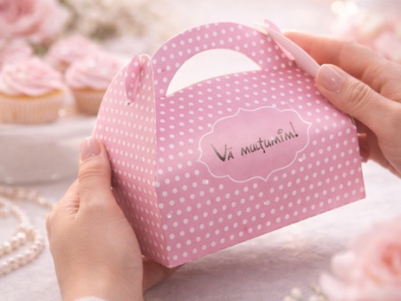 Cutii marturii nunta botez 500gr roz