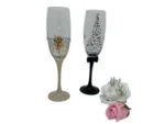 Pahare auriu elegante crem negru 1 Pahare auriu Elegante Crem-Negru