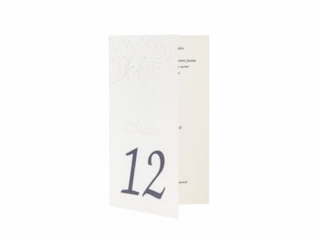 Meniu nunta elegant 11 x 18.5cm alb