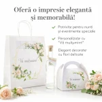 SET Marturie nunta Roses 3 Pungi Cutii 200g Sticle 200ml