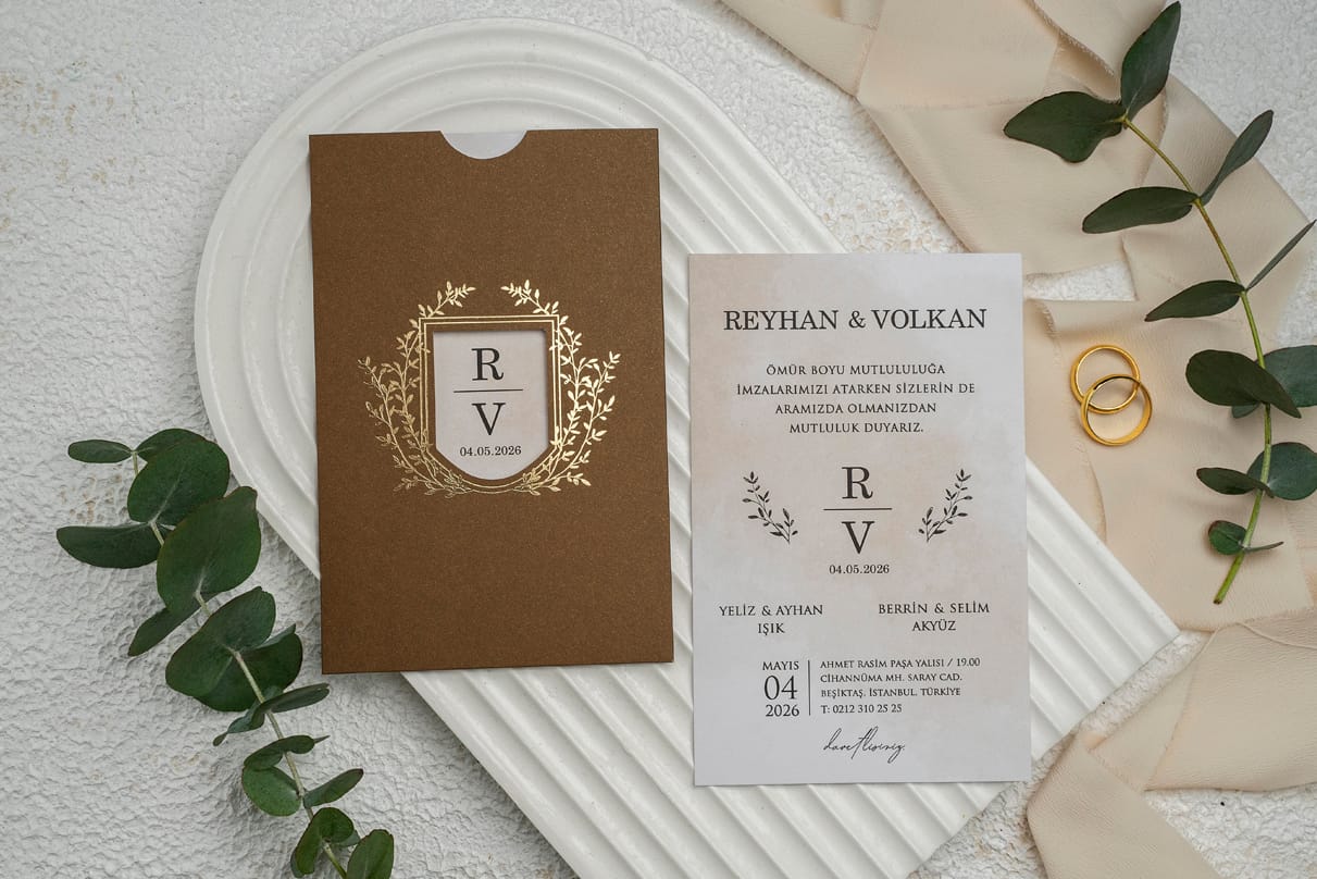 Invitatie nunta maro din carton 12 Invitatie nunta maro din carton 12