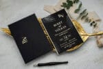 Invitatie nunta negru 13 × 9