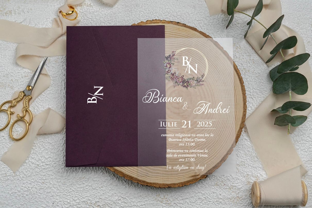 Invitatie nunta visiniu 11 Invitatie nunta visiniu 11