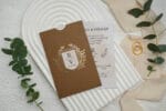 Invitatie nunta maro din carton 12