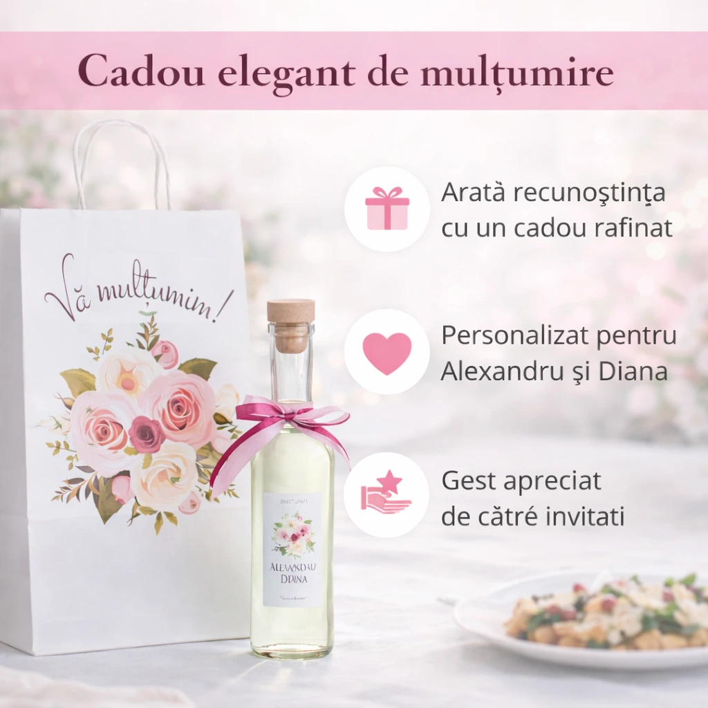 SET Marturie nunta 3 FlowerBouquet Pungi Sticle 200ml SET Marturie nunta 3 FlowerBouquet Pungi Sticle 200ml