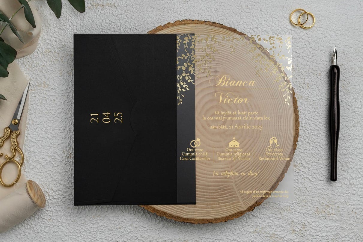 Invitatie nunta negru 13 Invitatie nunta negru 13