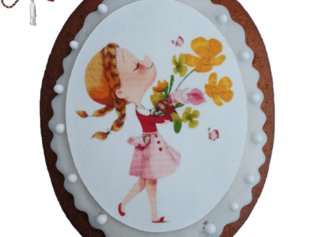 Turta dulce fetita cu flori 9 cm