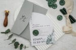 Invitatie nunta gri din carton 7,5x11cm ǀ e-Marturii.ro 1 Invitatie nunta gri din carton 7
