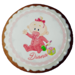 Turta dulce bebelus roz botez 8 cm