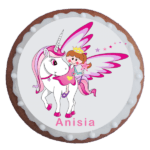 Turta dulce fetita pe unicorn botez 8 cm
