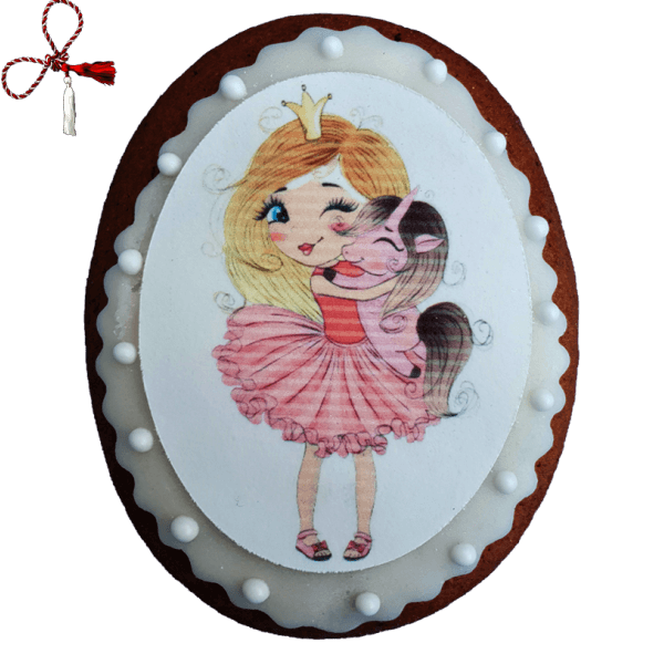 Turta dulce fetita cu unicorn 9 cm Turta dulce fetita cu unicorn 9 cm