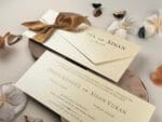 Invitatie nunta carton sidef 22 cm x 8,9 cm